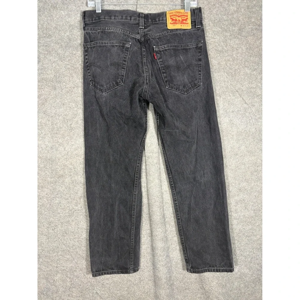 Levis 505 Regular Fit Jeans Mens 32x30 Faded Black Straight Leg Denim 00505-0260